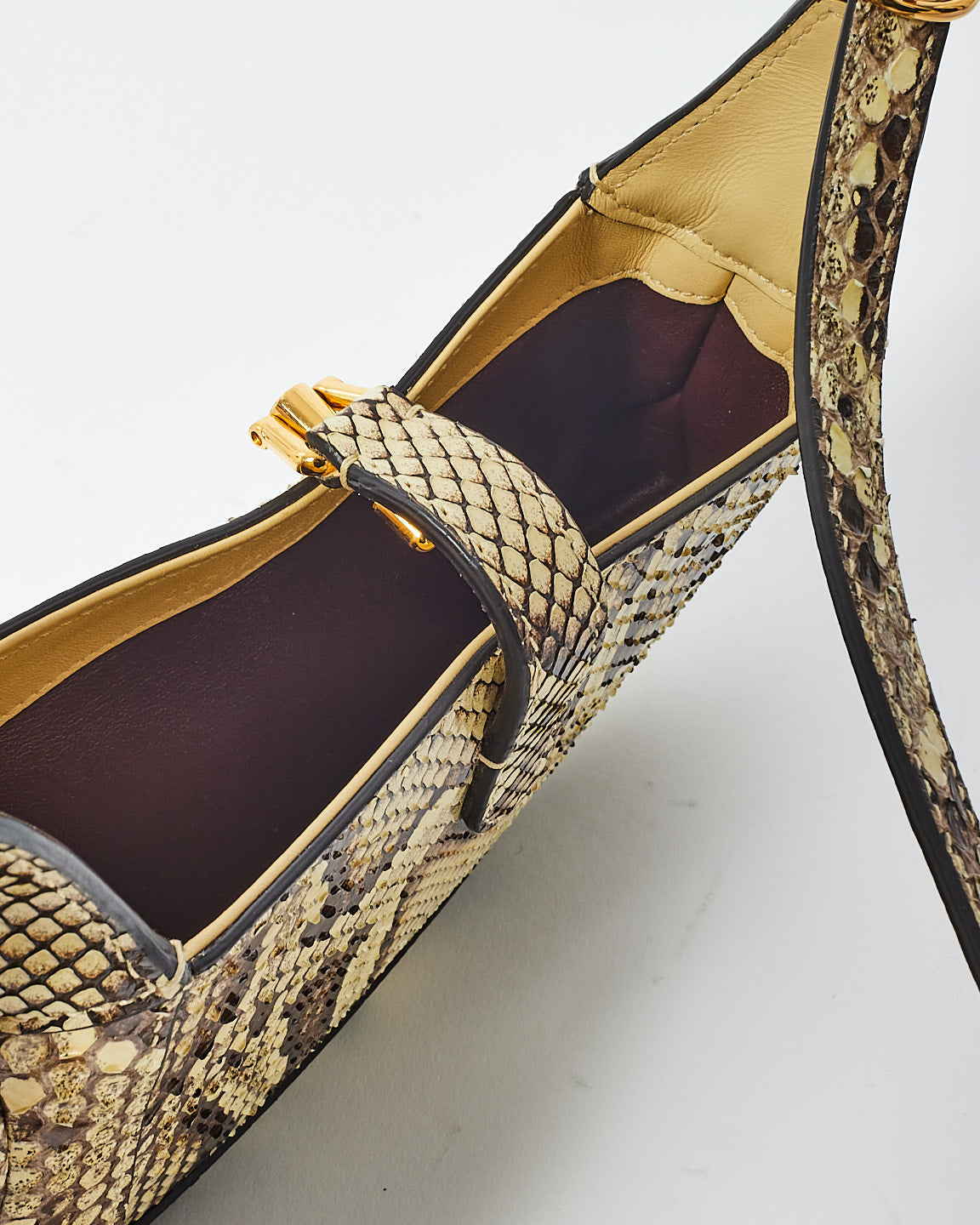 Gucci Beige/Brown Python Skin Leather Mini Jackie 1961 Bag