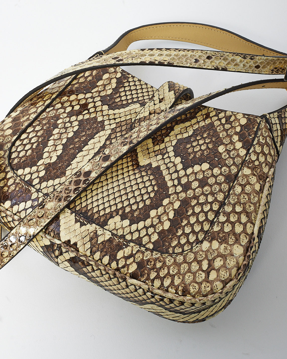 Gucci Beige/Brown Python Skin Leather Mini Jackie 1961 Bag