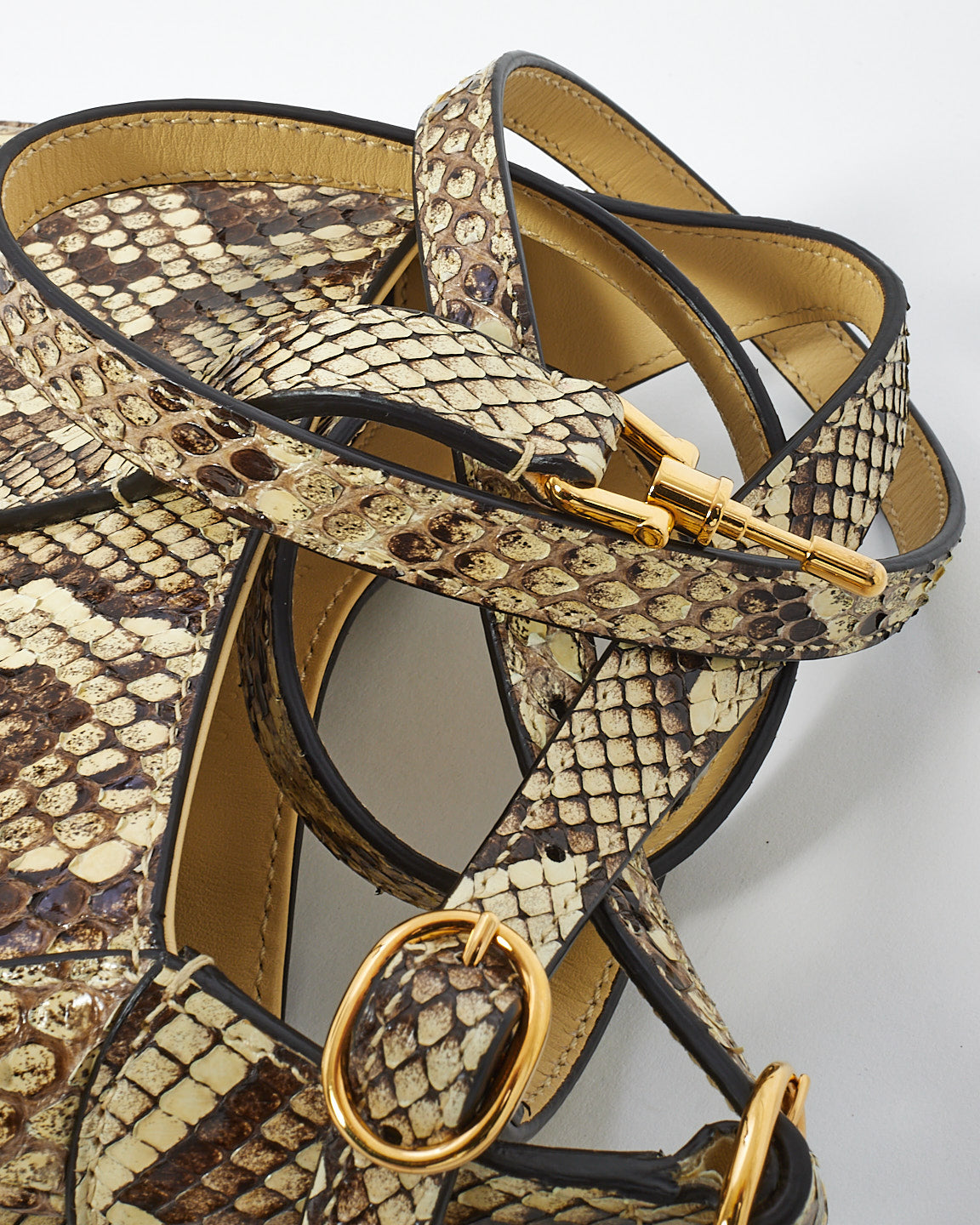 Gucci Beige/Brown Python Skin Leather Mini Jackie 1961 Bag