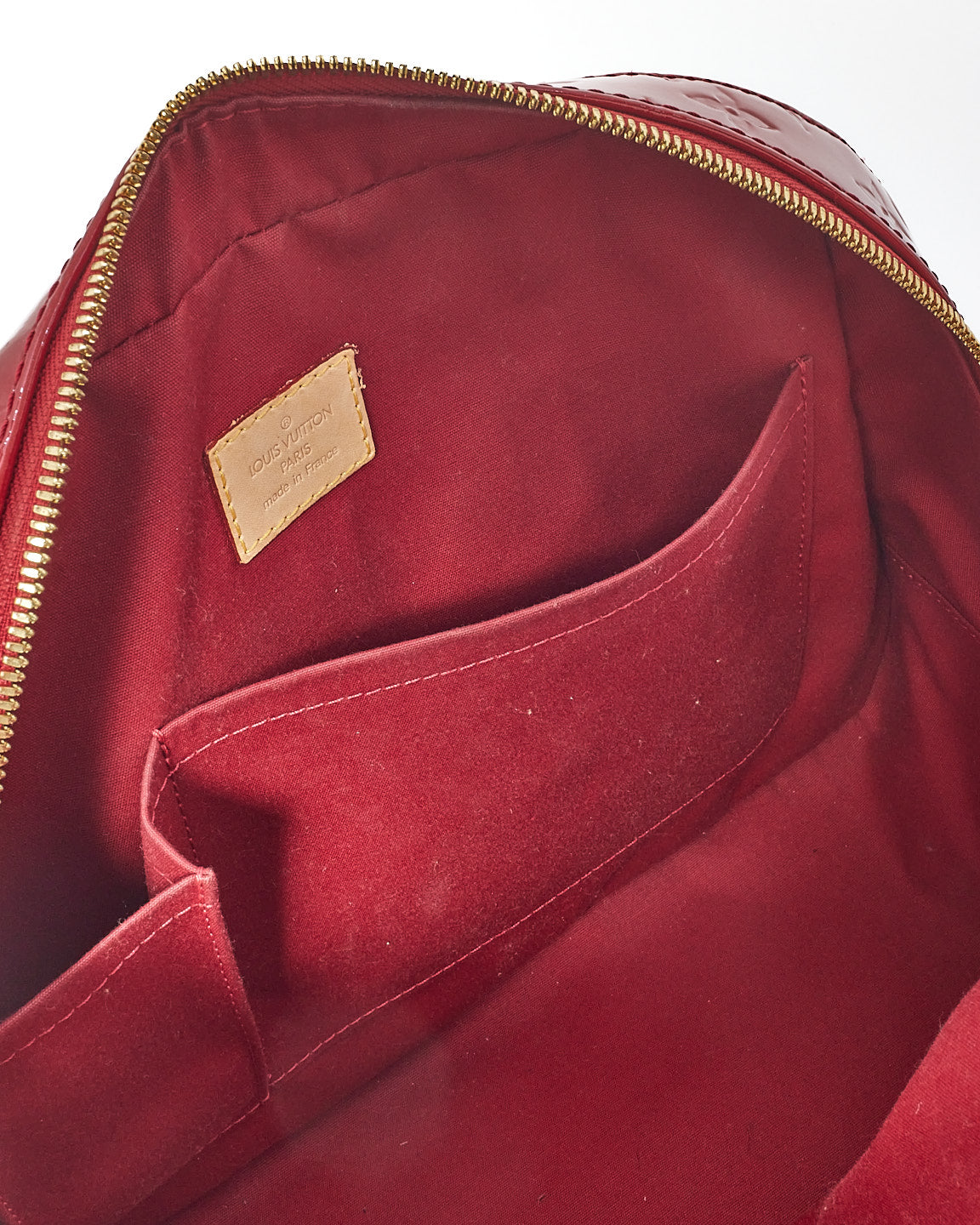 Louis Vuitton Rouge Pomme D'Amour Vernis Summit Drive Top Handle Bag