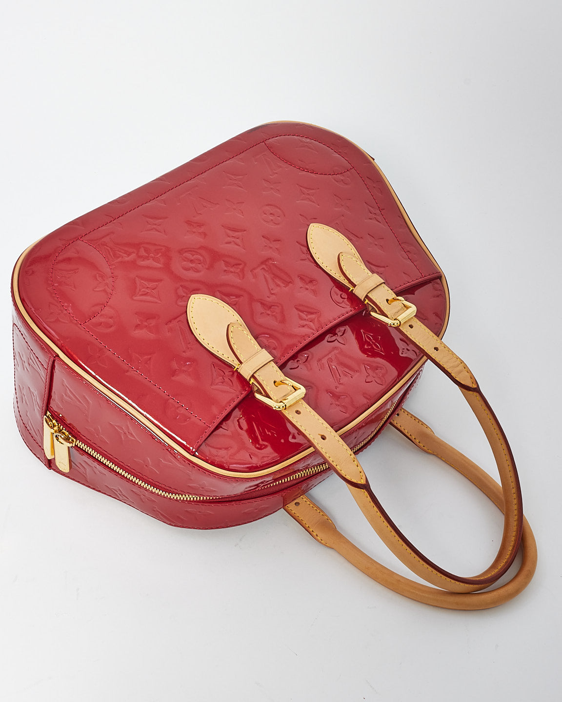 Louis Vuitton Red Pomme D'Amour Vernis Summit Drive Top Handle Bag