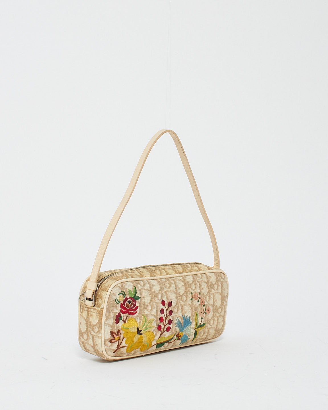 Dior Vintage Monogram Oblique Flowers Mini Pochette Sac à bandoulière