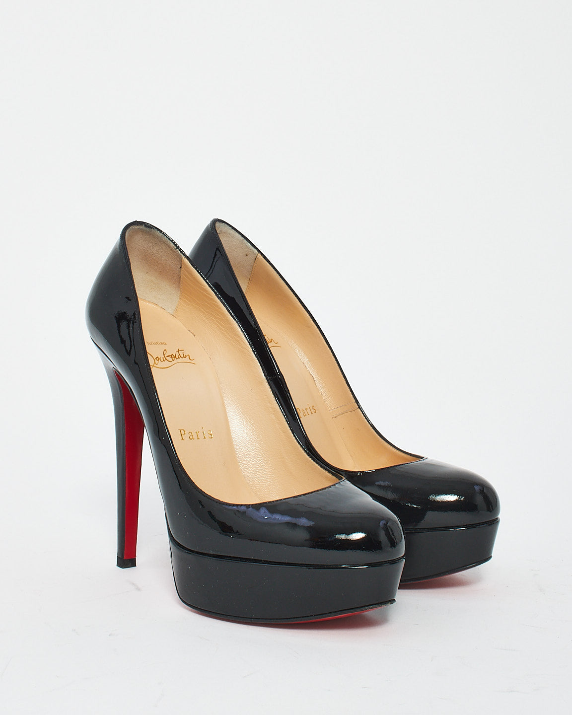 Christian Louboutin Plate-forme vernie noire Bianca 120 mm Escarpins - 37