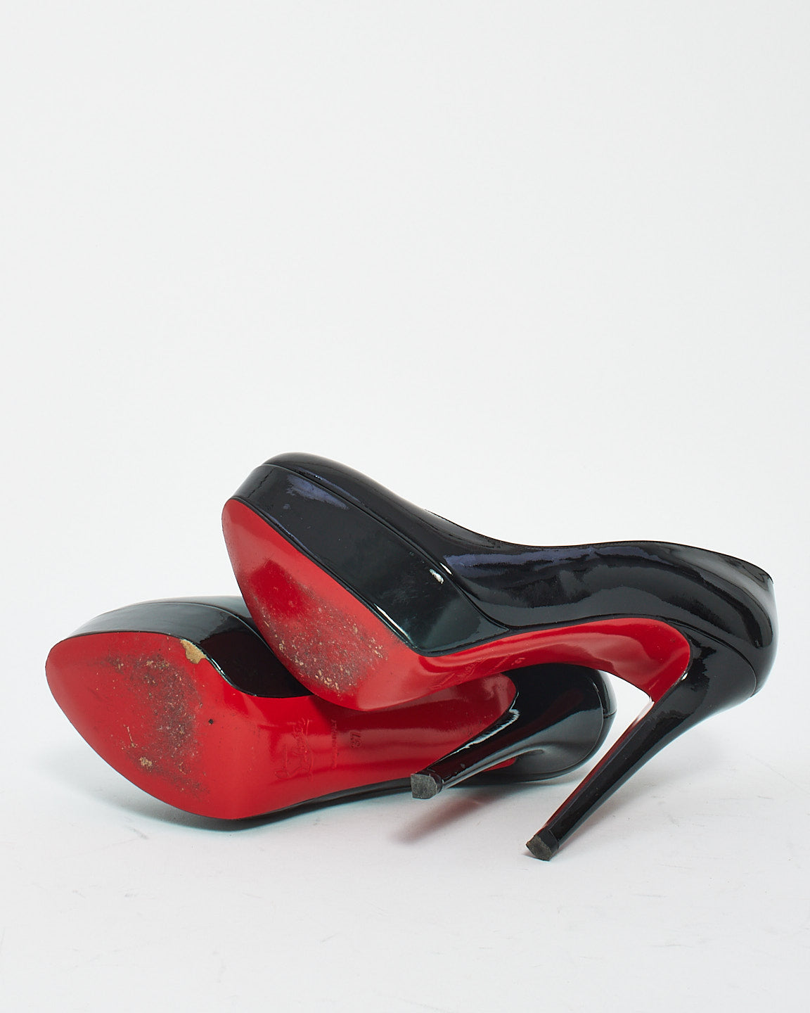 Christian Louboutin Plate-forme vernie noire Bianca 120 mm Escarpins - 37