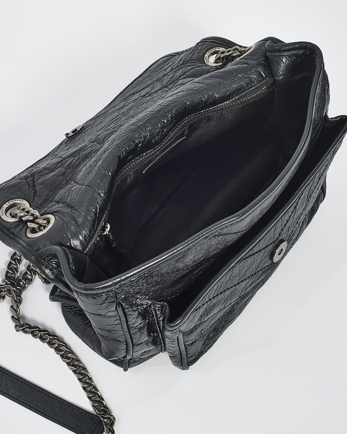 Saint Laurent Black Vintage Leather Medium Nikki Shoulder Bag