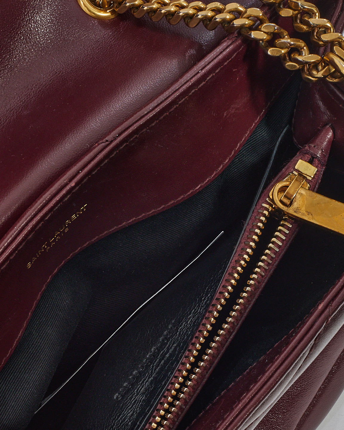Saint Laurent Burgundy Matlassé Leather Small Loulou Shoulder Bag