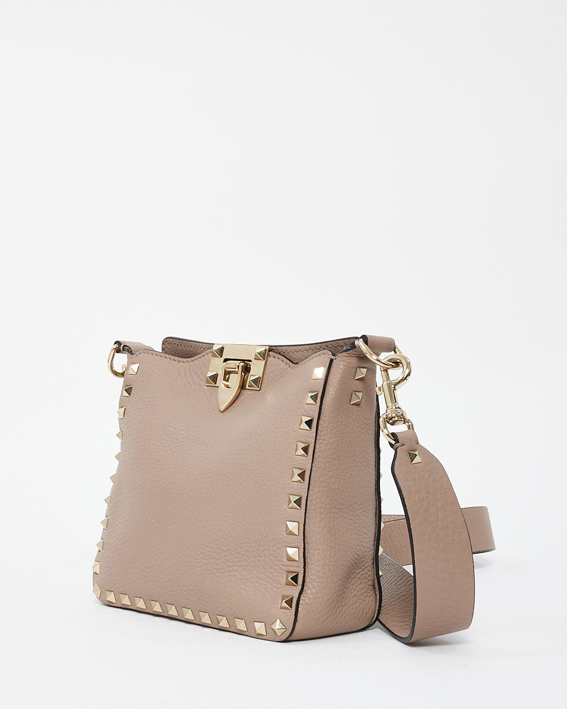 Sac à bandoulière Rockstud en cuir rose blush Valentino