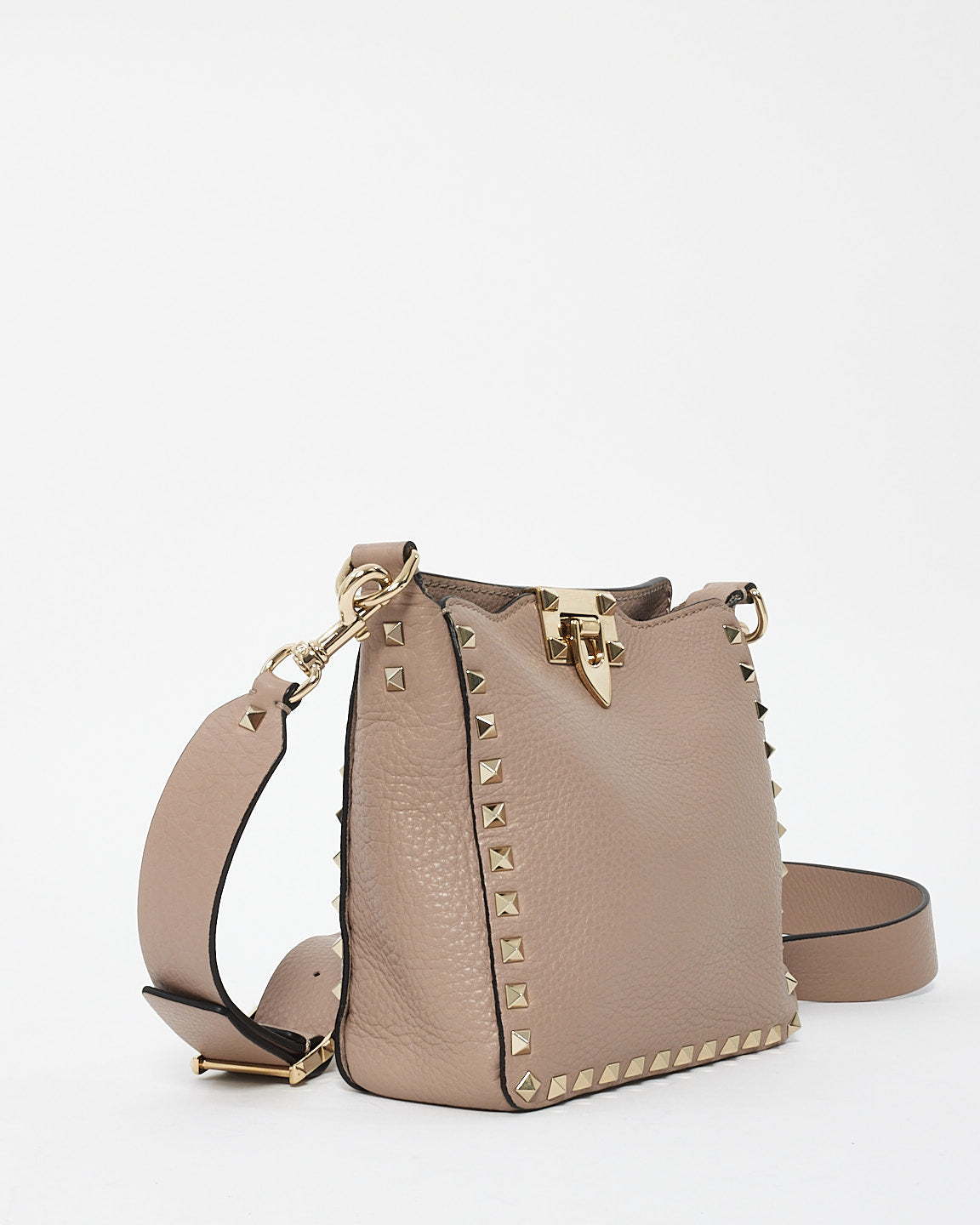 Sac à bandoulière Rockstud en cuir rose blush Valentino