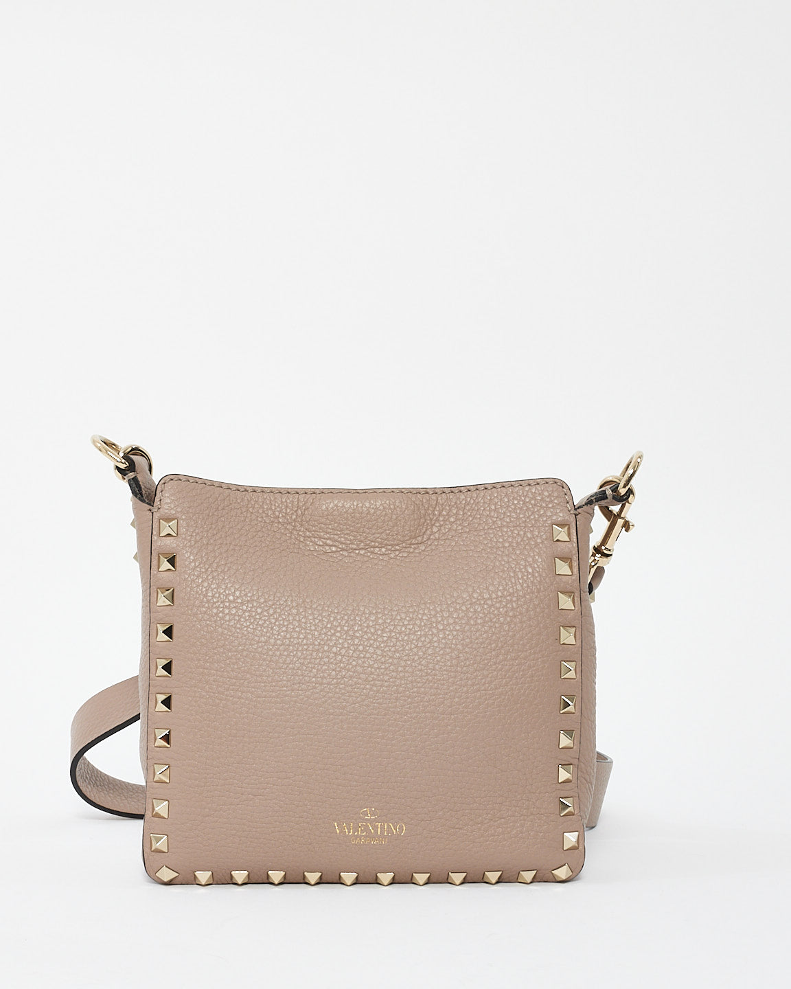Sac à bandoulière Rockstud en cuir rose blush Valentino