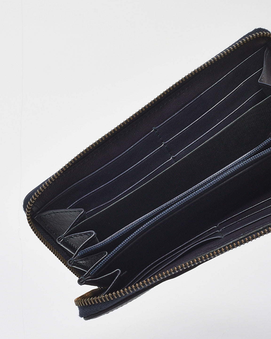 Portefeuille long zippé Web Ophidia en cuir bleu marine Gucci