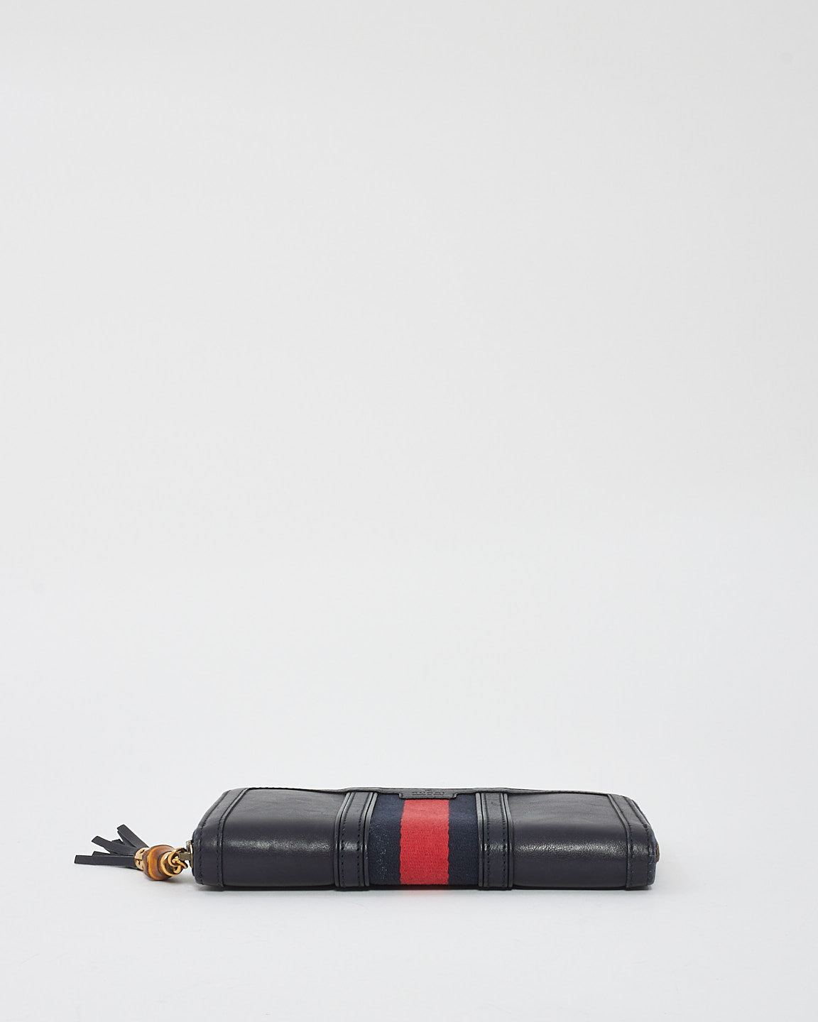 Portefeuille long zippé Web Ophidia en cuir bleu marine Gucci