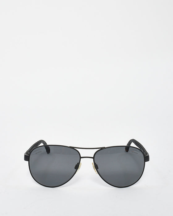 Chanel Matte Black Aviator Sunglasses - 4204Q