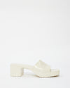 Gucci Off White Rubber Logo Slide Heeled Sandal - 38
