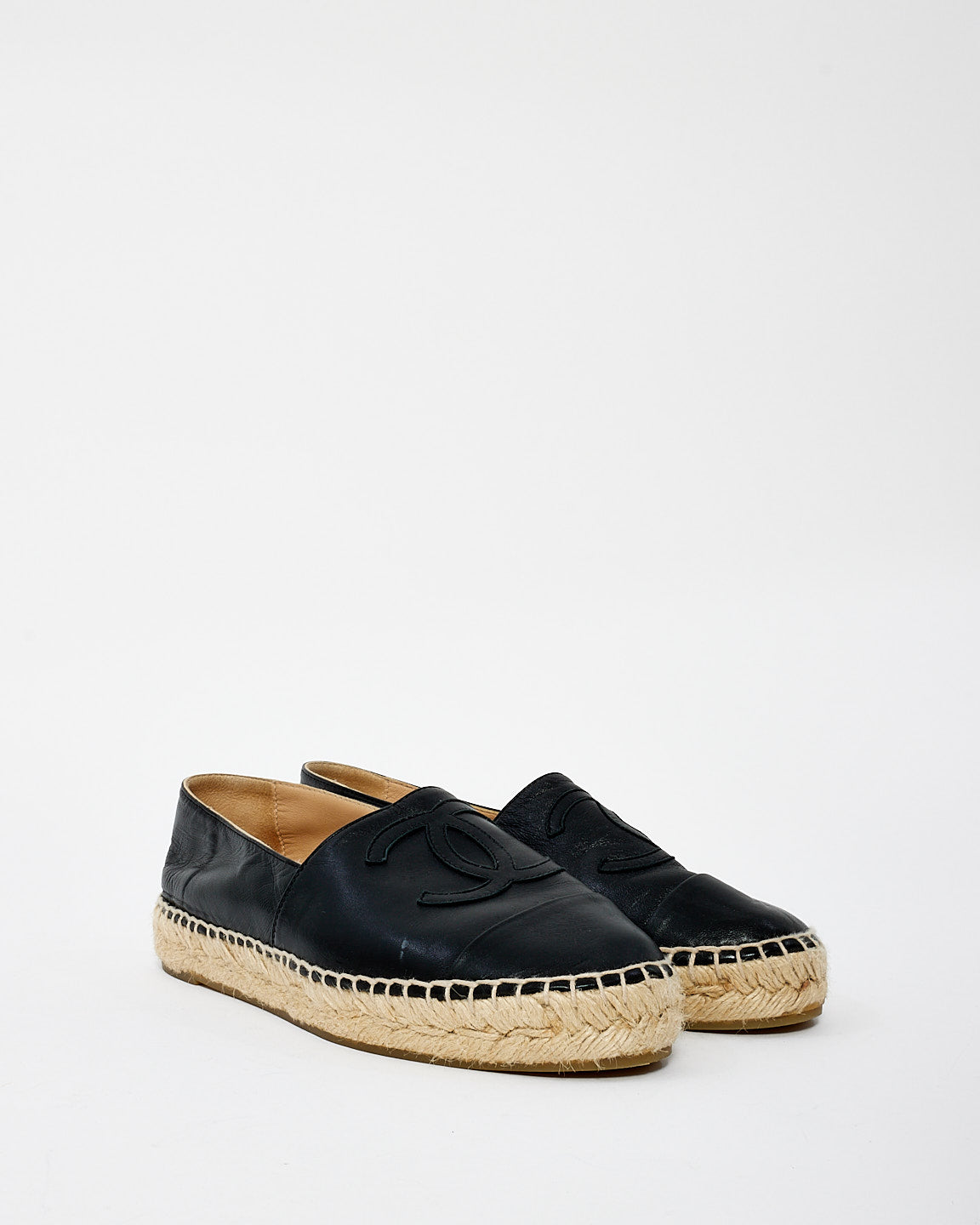 Espadrilles en cuir noir Chanel - 36
