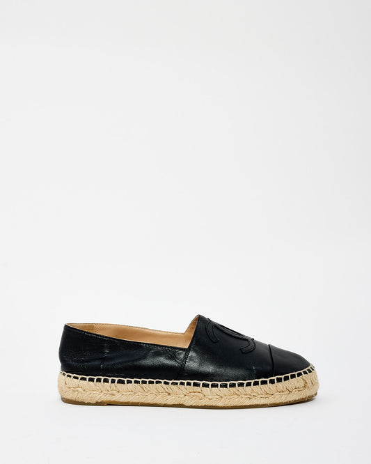 Espadrilles en cuir noir Chanel - 36
