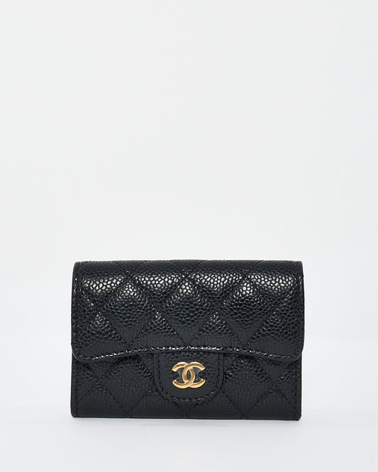 Chanel Black Caviar Leather Classic Flap Card holder