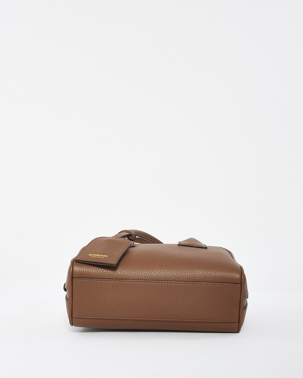 Burberry Brown Leather Mini Half Cube Tote Bag