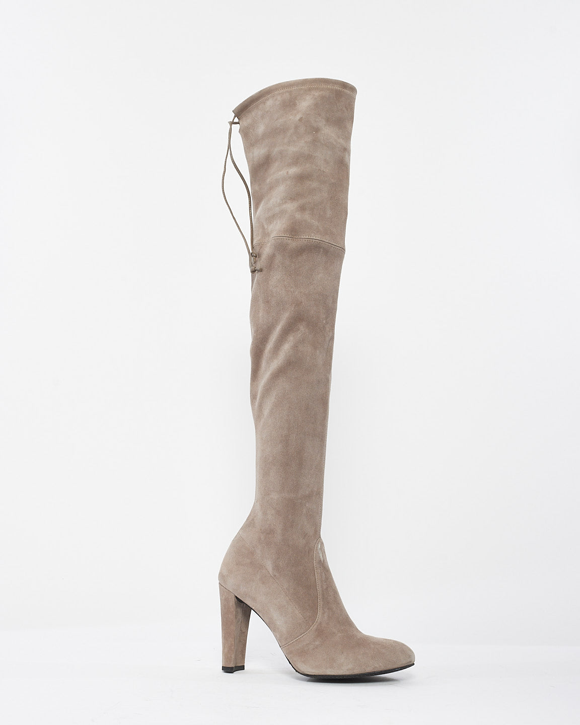 Stuart Weitzman Grey Suede Highland Stretch Suede Over-The-Knee Boots - 7