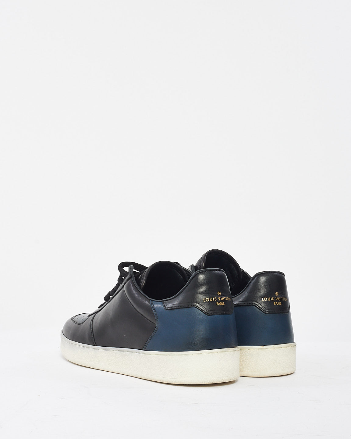 Louis Vuitton Men's Black Leather Low Top Sneakers - 6.5