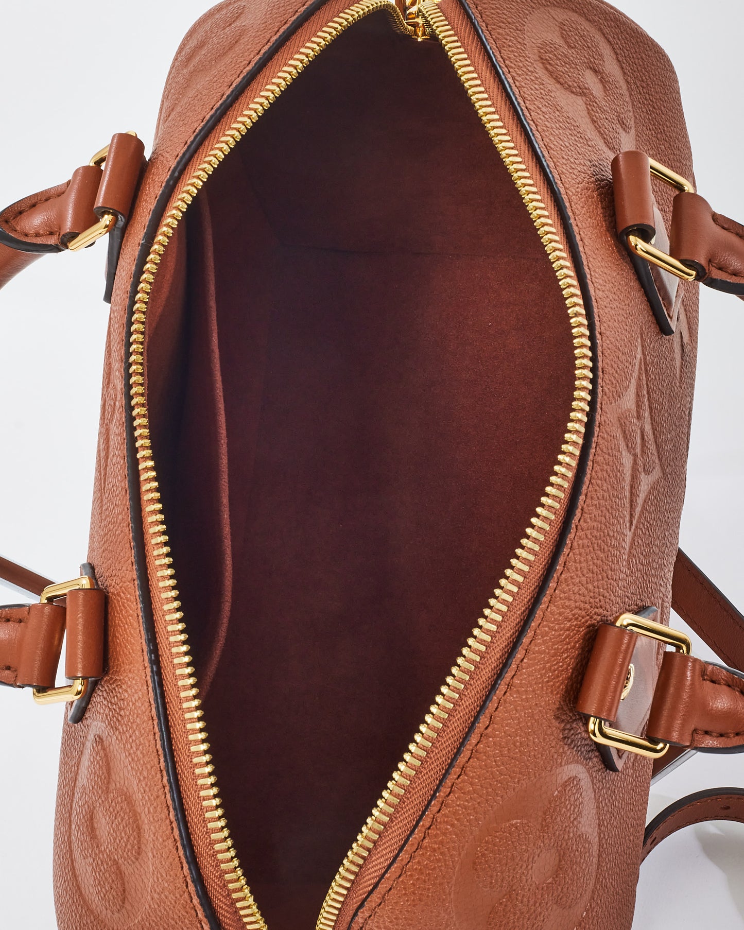 Louis Vuitton Cognac Monogram Empreinte Leather Bandoulière Speedy 25