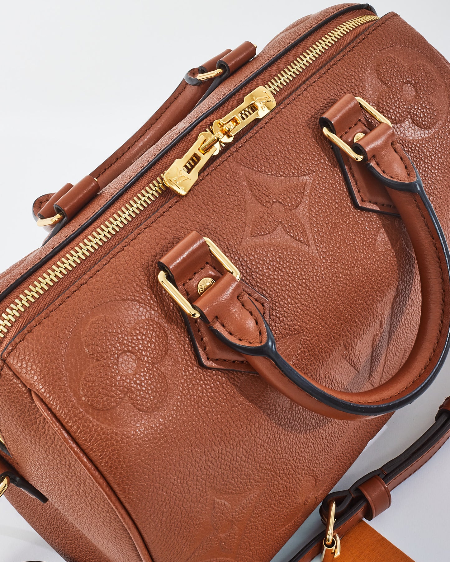 Louis Vuitton Cognac Monogram Empreinte Leather Bandoulière Speedy 25