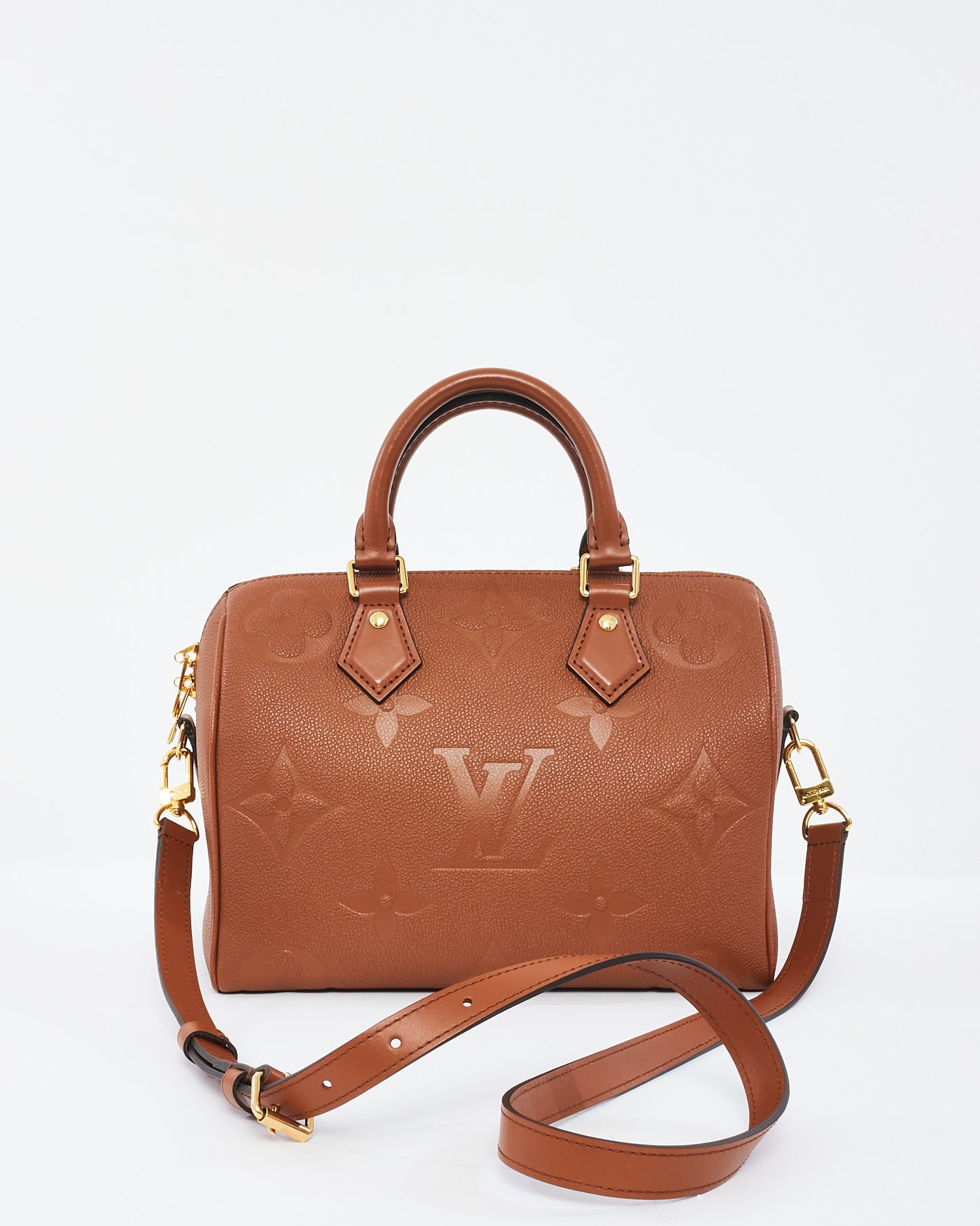 Louis Vuitton Cognac Monogram Empreinte Leather Bandoulière Speedy 25