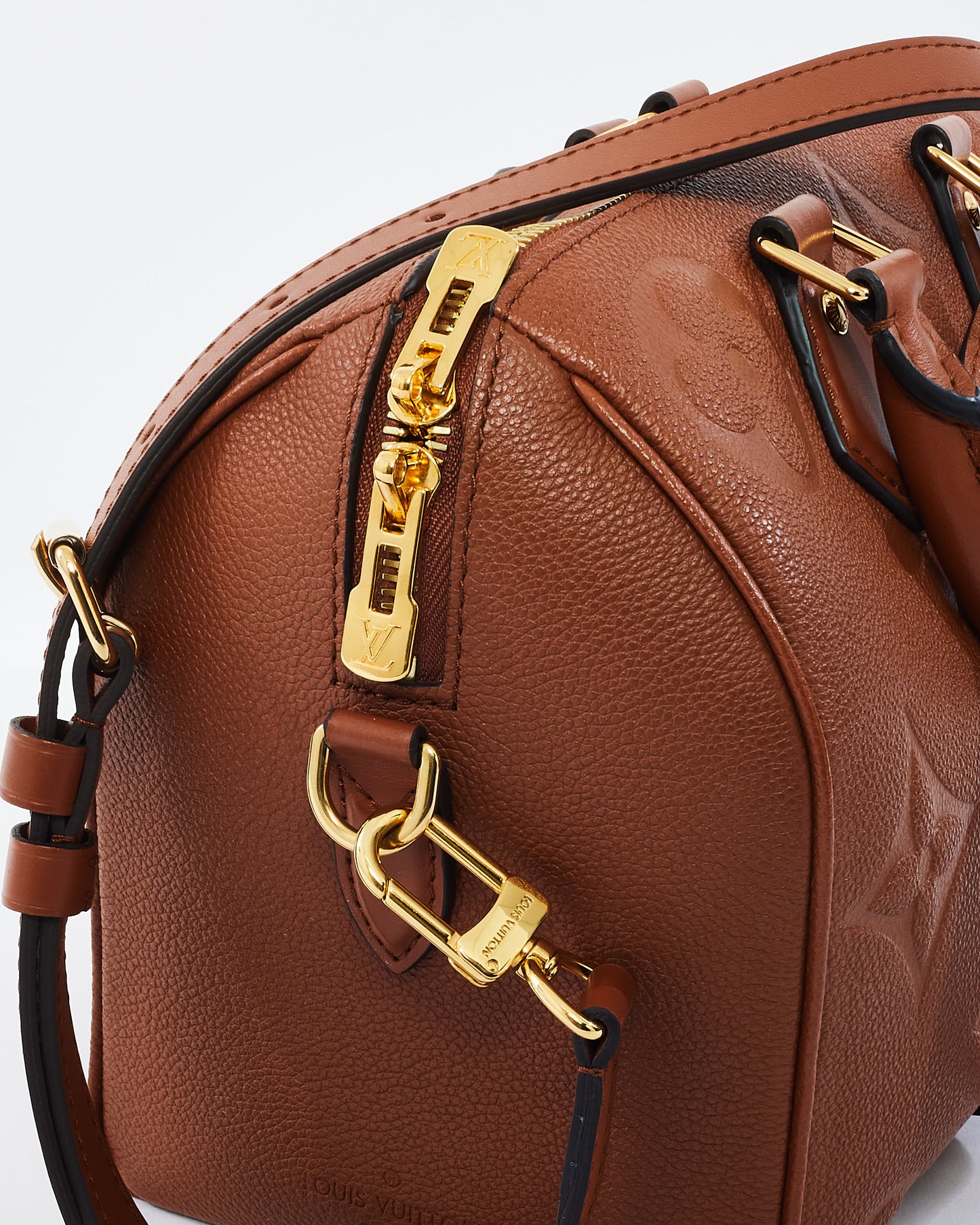 Louis Vuitton Cognac Monogram Empreinte Leather Bandoulière Speedy 25