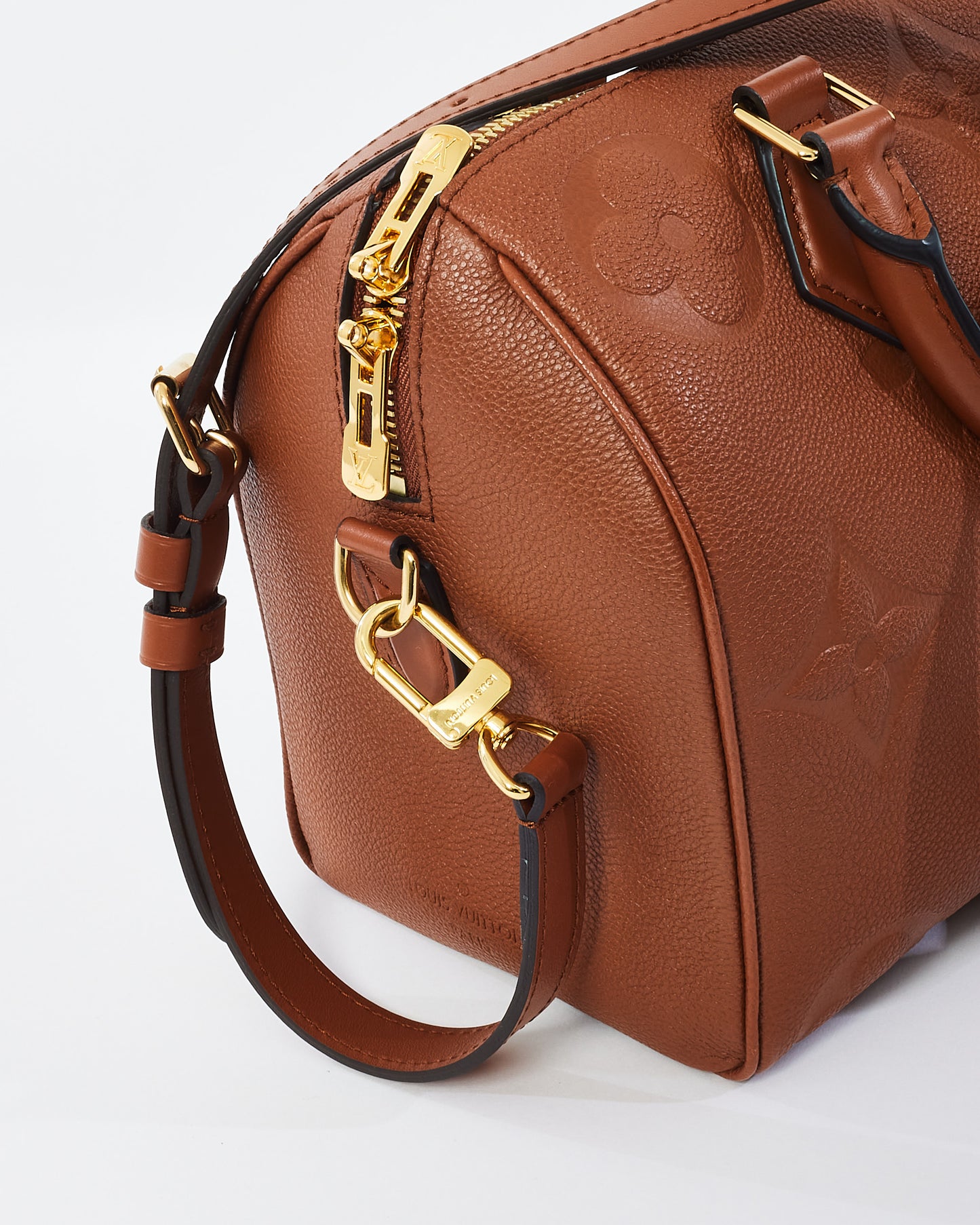 Louis Vuitton Cognac Monogram Empreinte Leather Bandoulière Speedy 25