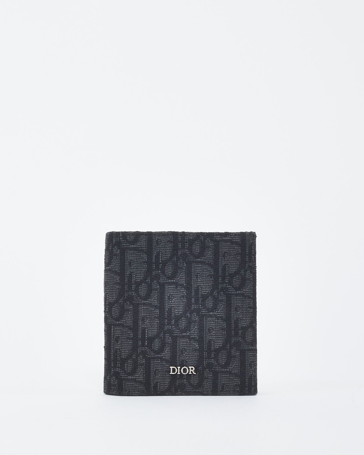 Dior Black Dior Jacquard Canvas Vertical Bi-Fold Wallet