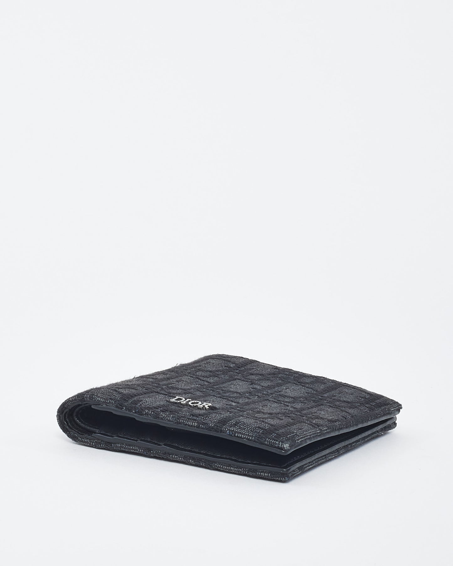 Dior Black Dior Jacquard Canvas Vertical Bi-Fold Wallet