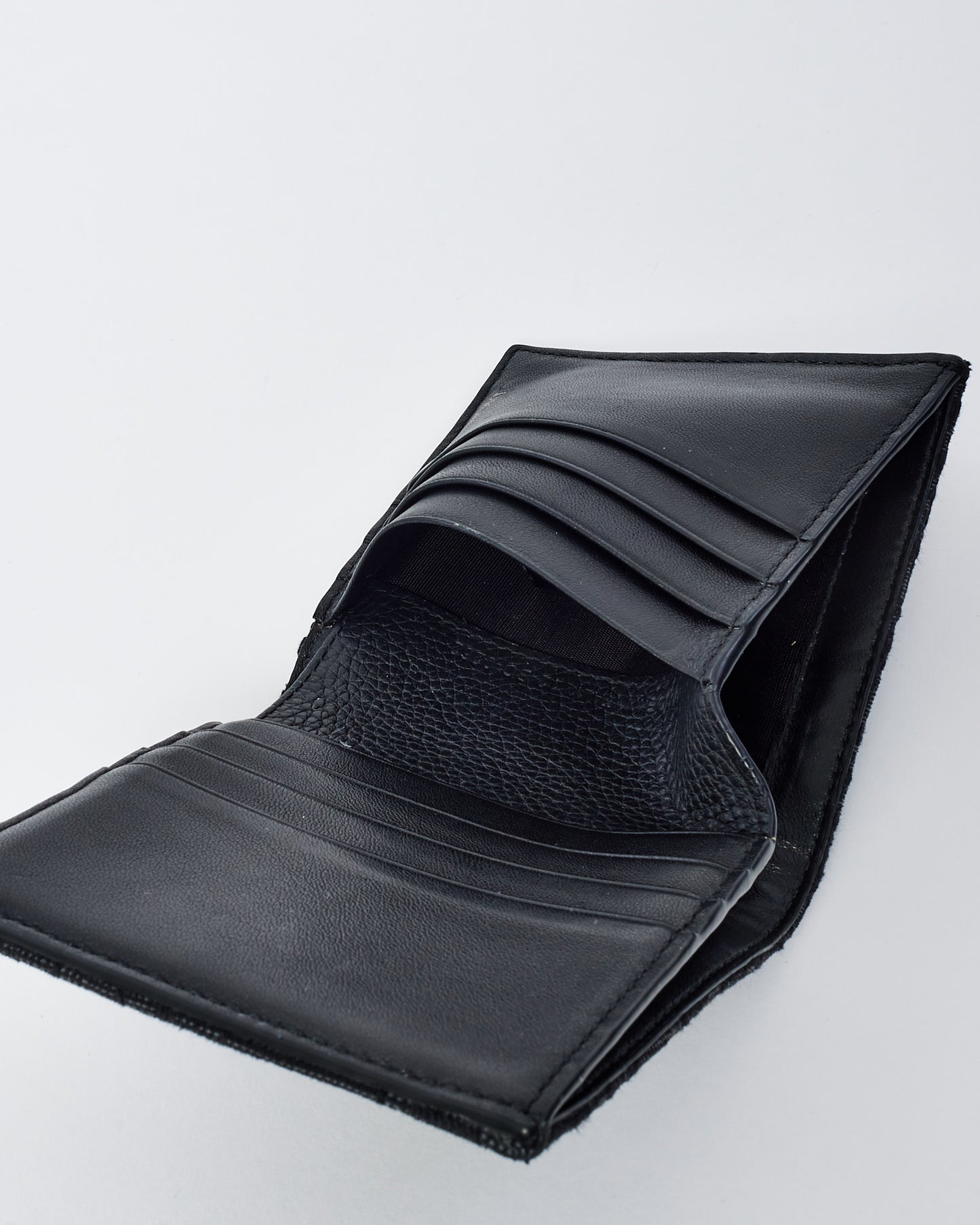 Dior Black Dior Jacquard Canvas Vertical Bi-Fold Wallet