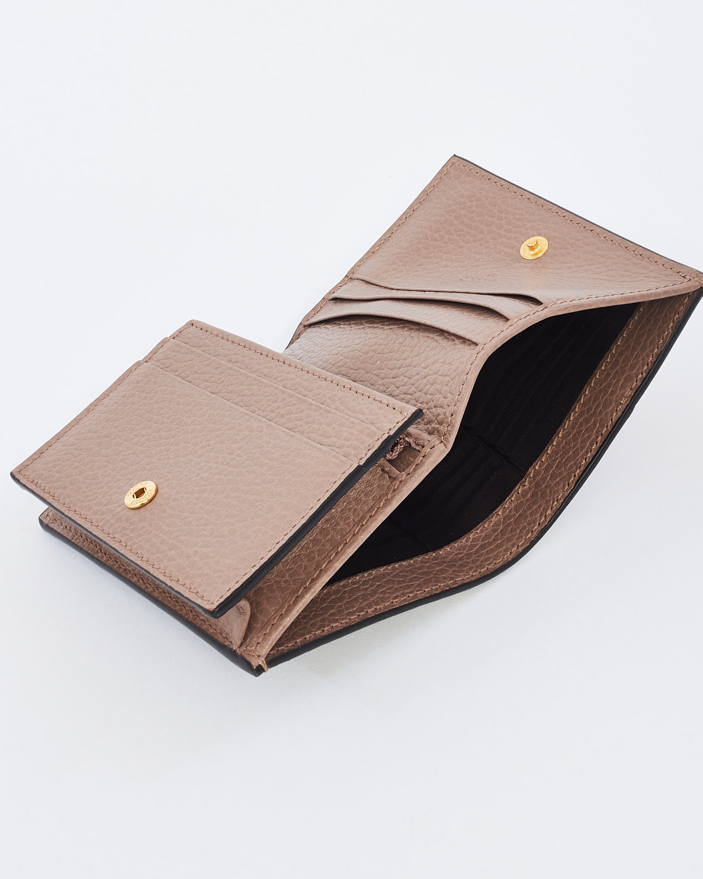 Gucci Dusty Pink Leather and Monogram Canvas GG Marmont Card Case Wallet