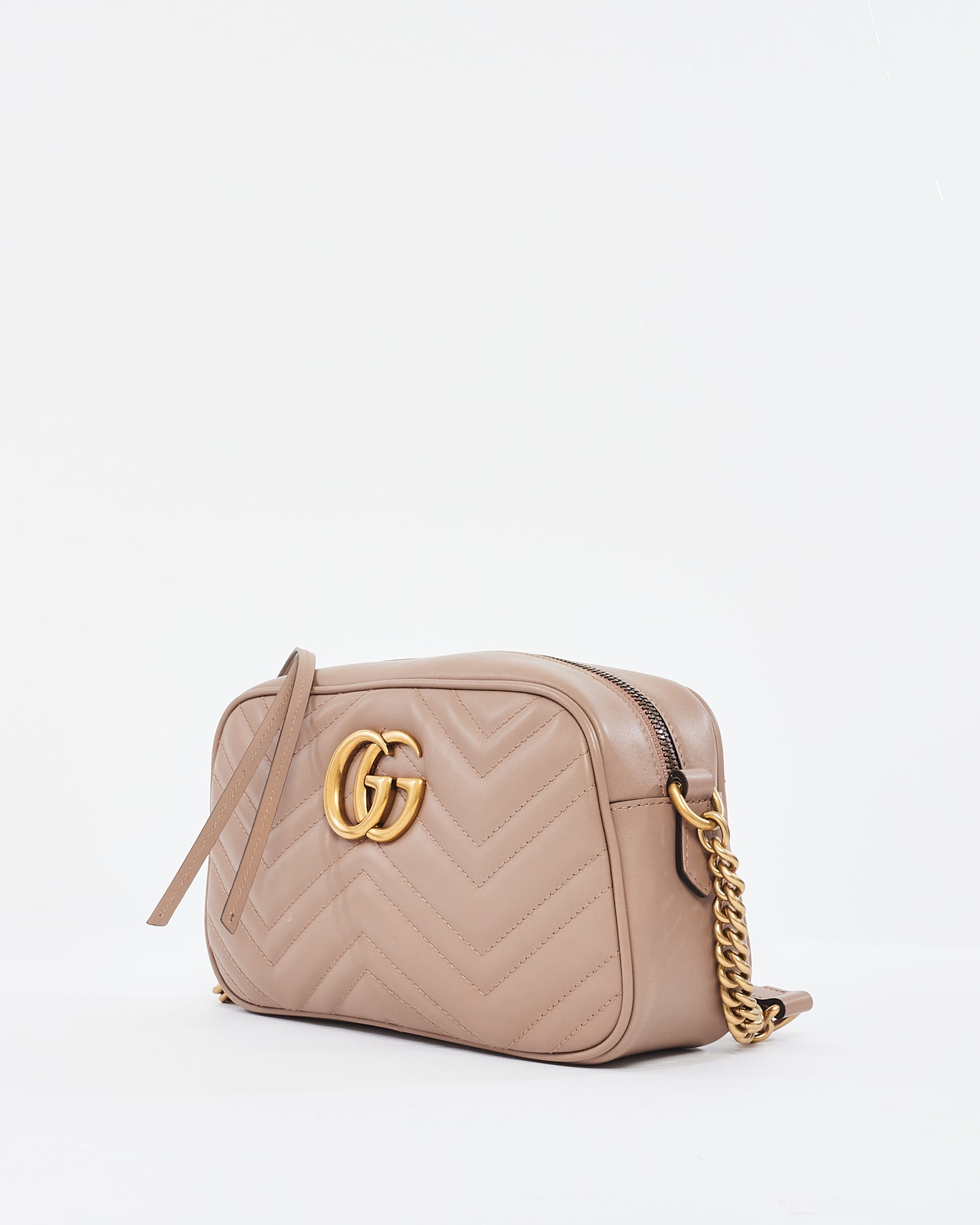 Gucci Dusty Pink Matlassée Leather Small Marmont Camera Bag