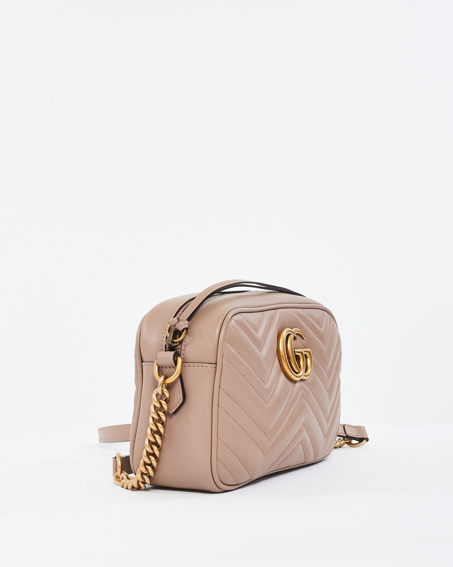 Gucci Dusty Pink Matlassée Leather Small Marmont Camera Bag