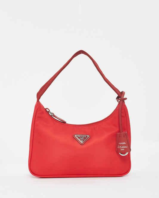 Prada Red Re-Edition 2000 Mini Hobo Bag