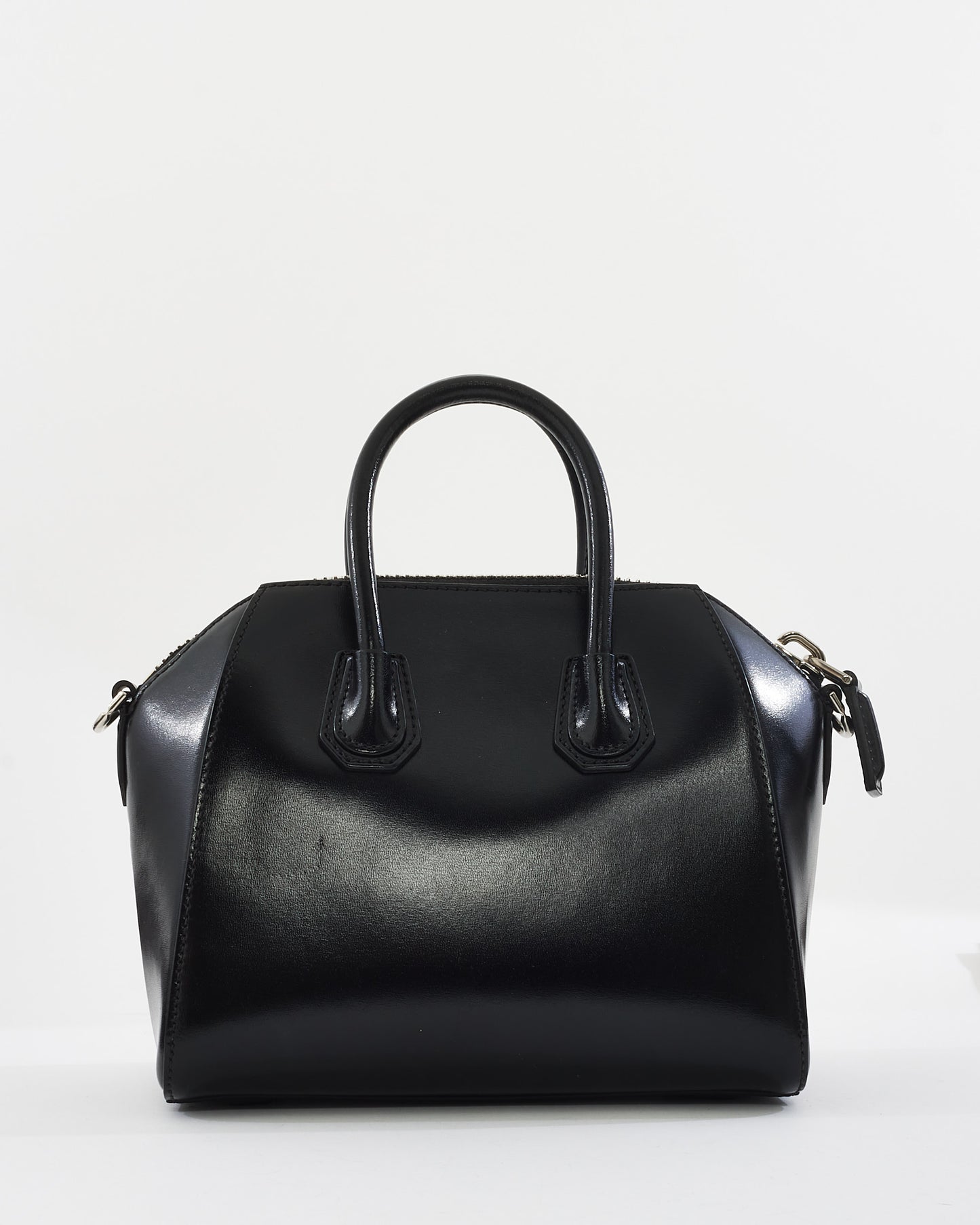Givenchy Black Glazed Leather Mini Antigona Bag