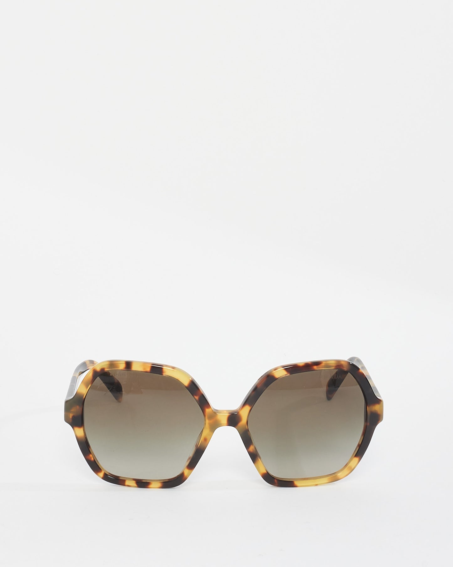 Prada Brown Tortoise Acetate  Hexagon Frame Sunglasses - SPR06S