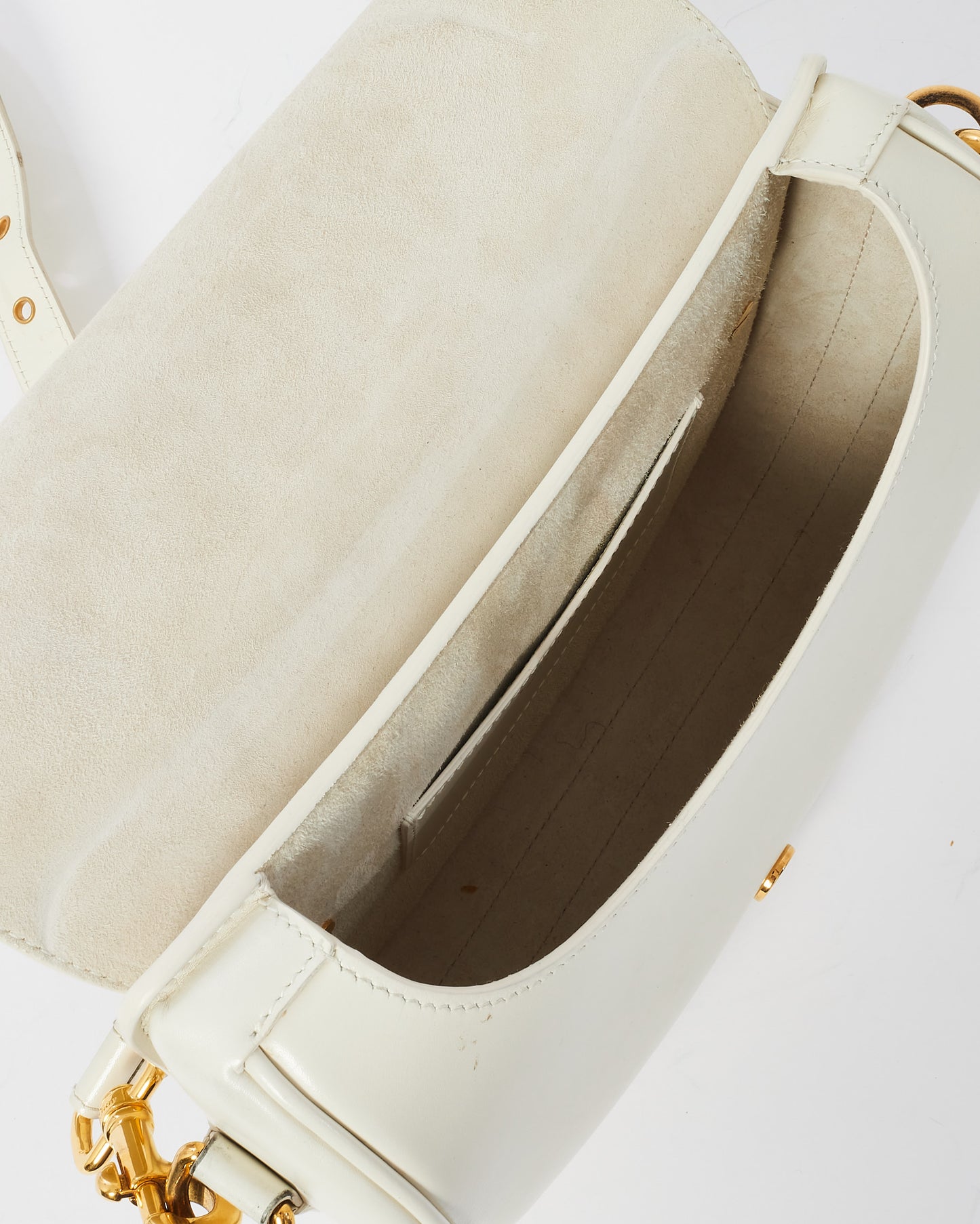 Dior Off White Smooth Leather Medium Bobby Bag