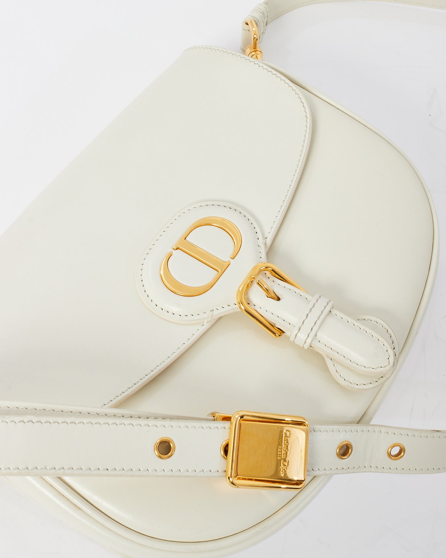 Dior Off White Smooth Leather Medium Bobby Bag