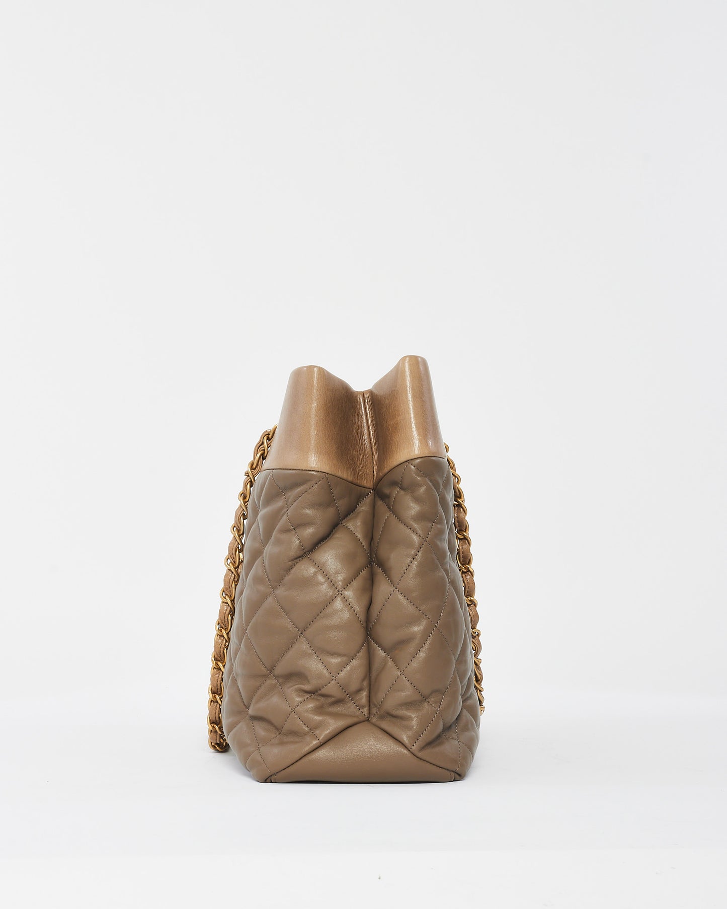 Chanel Brown Soft Quilted Leather Large Elegance Tote