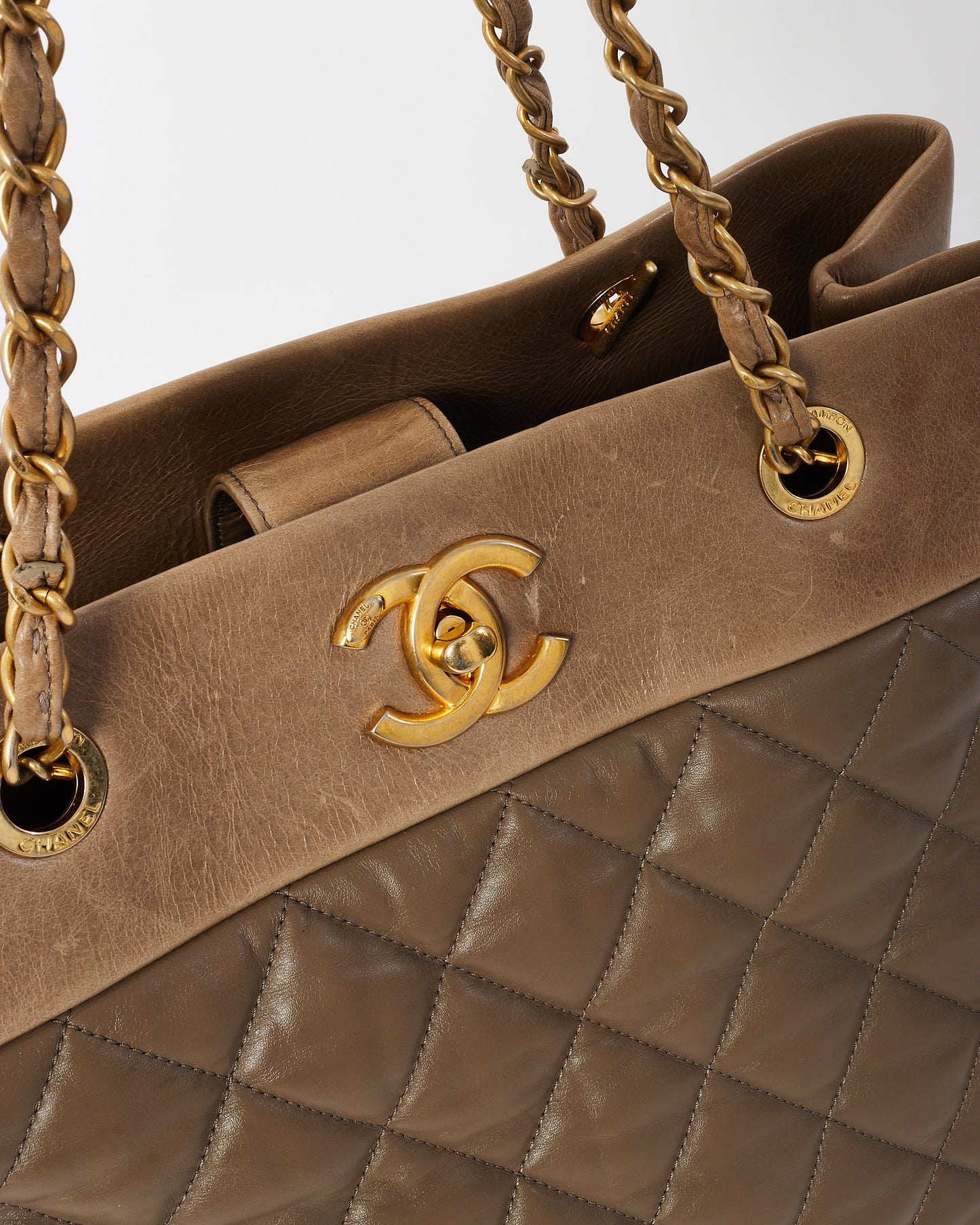 Chanel Brown Soft Quilted Leather Large Elegance Tote