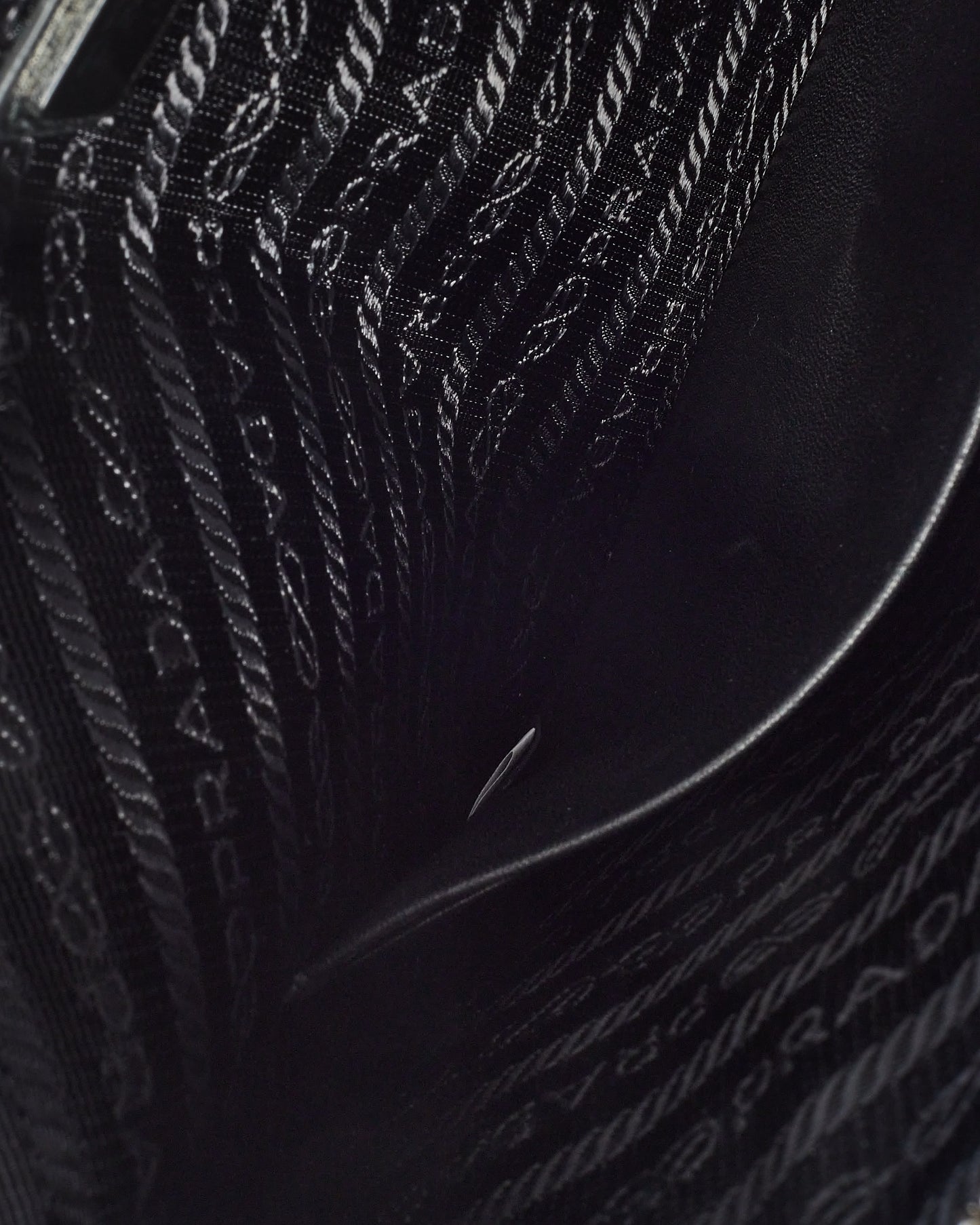 Prada Black Saffiano Leather Logo Wristlet Clutch