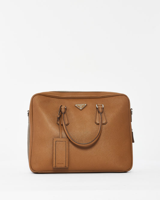 Prada Tan Saffiano Leather Work Bag