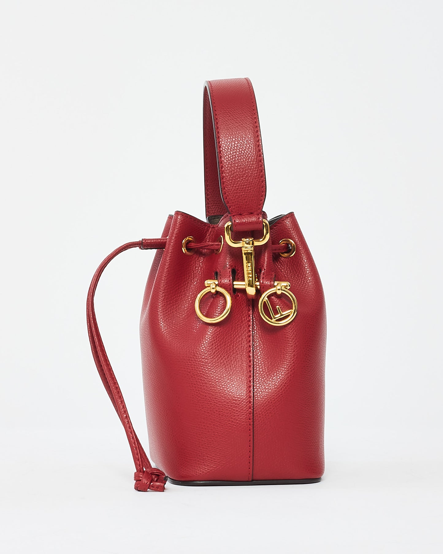 Fendi Red Leather "Mon Tresor" Mini Bucket Bag