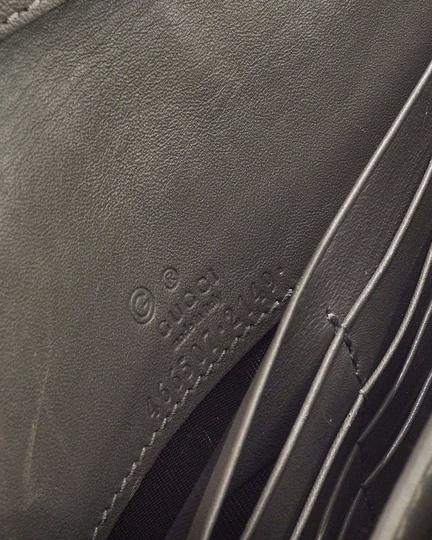 Gucci Grey Leather Guccissima Wallet On Strap