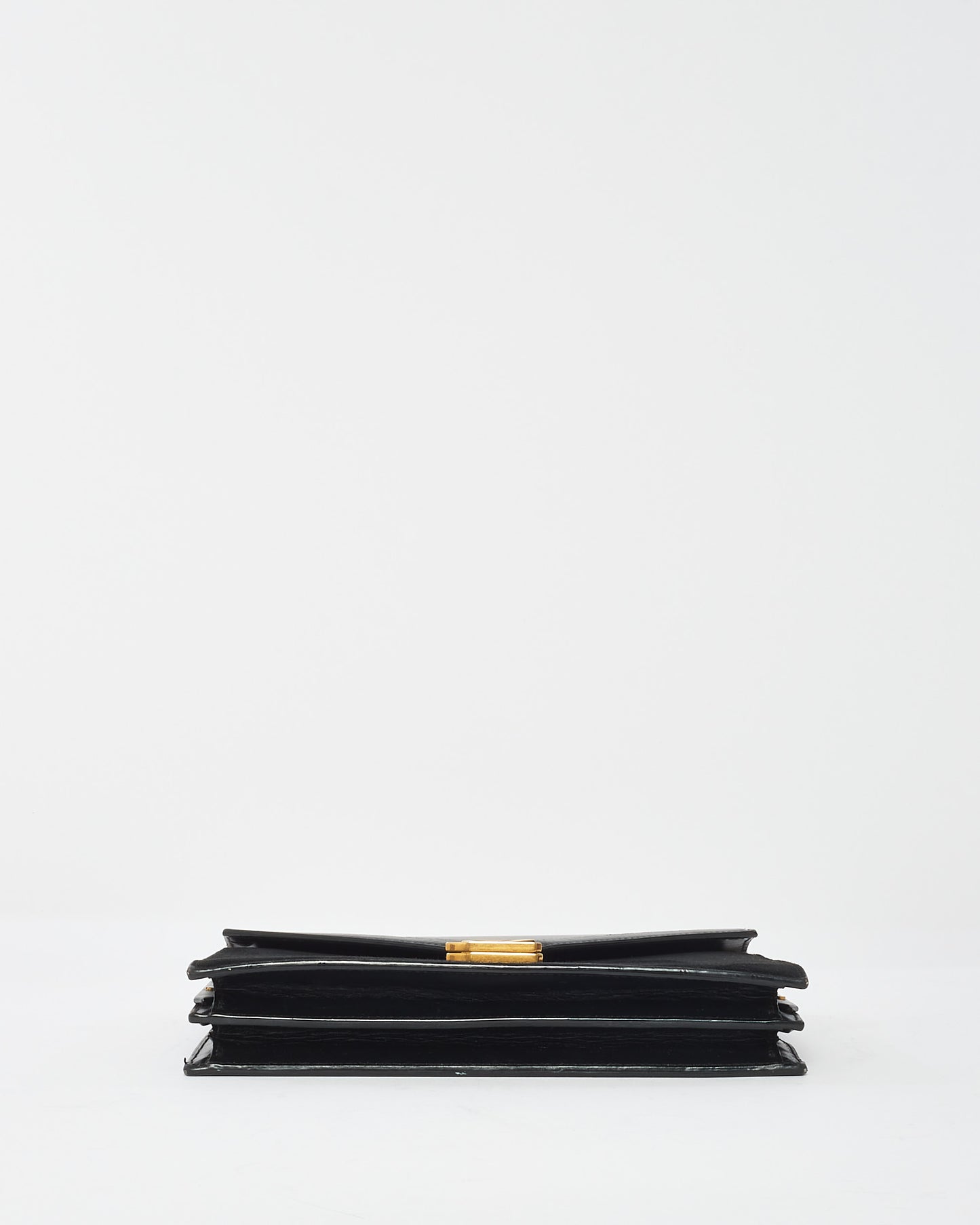 Saint Laurent Black Leather & Suede Envelope Cassandra Shoulder Bag