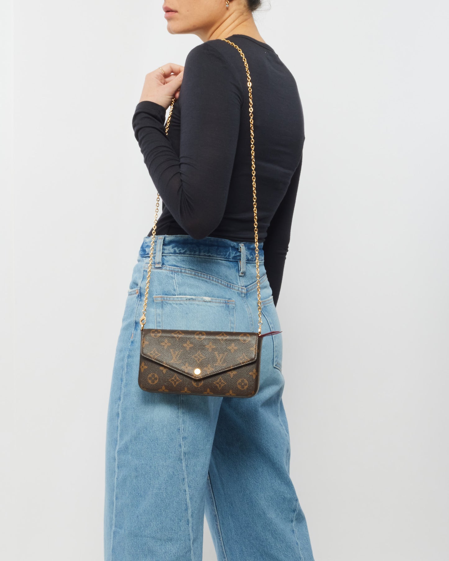 Louis Vuitton Monogram Canvas Félicie Pochette Sac avec chaîne