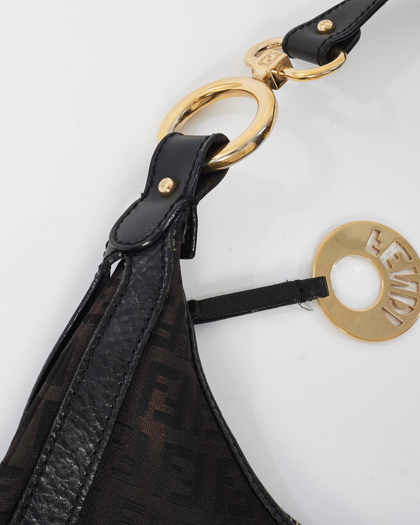 Fendi Brown and Black Zucchino Print Canvas Hobo Shoulder Bag