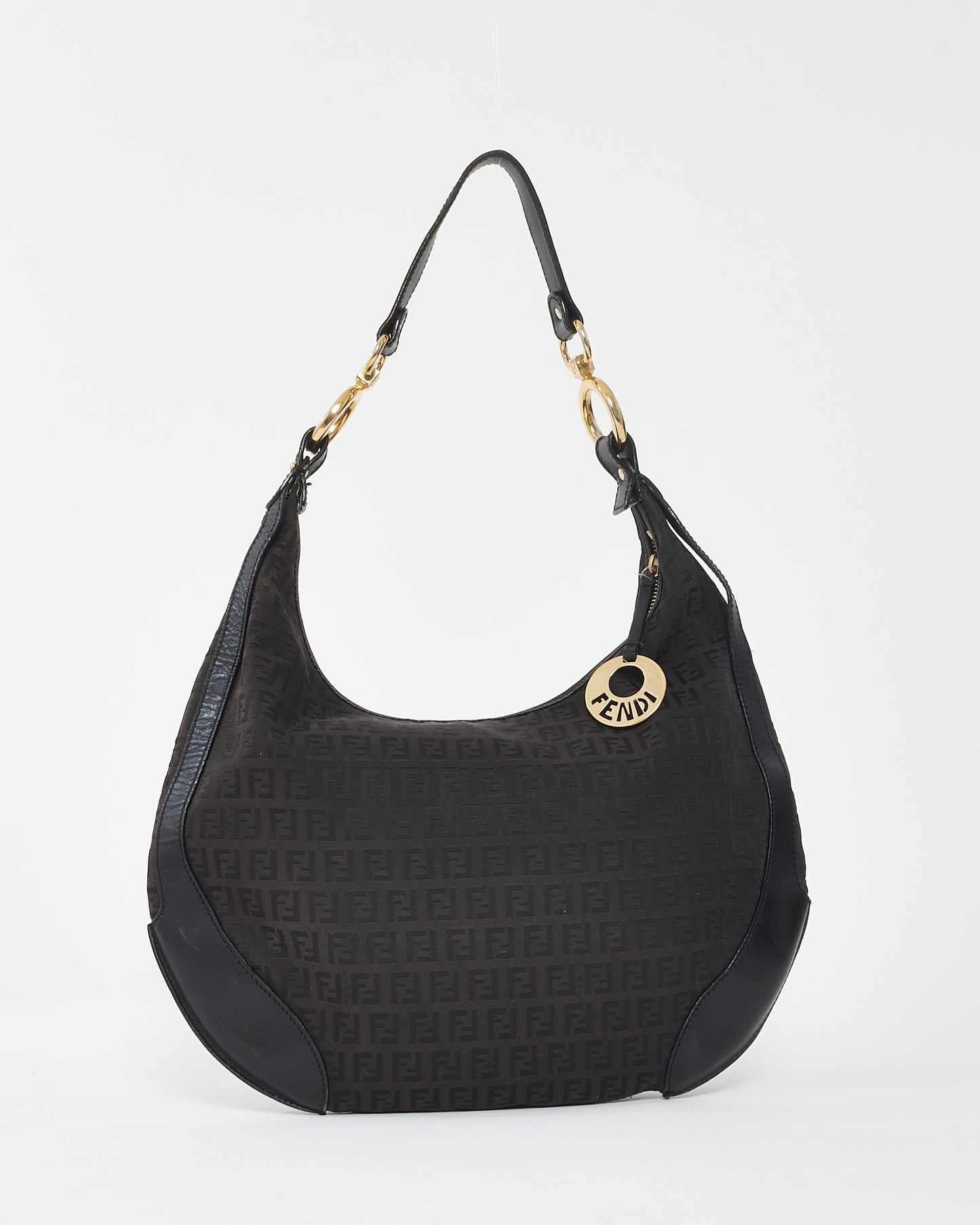 Fendi Brown and Black Zucchino Print Canvas Hobo Shoulder Bag