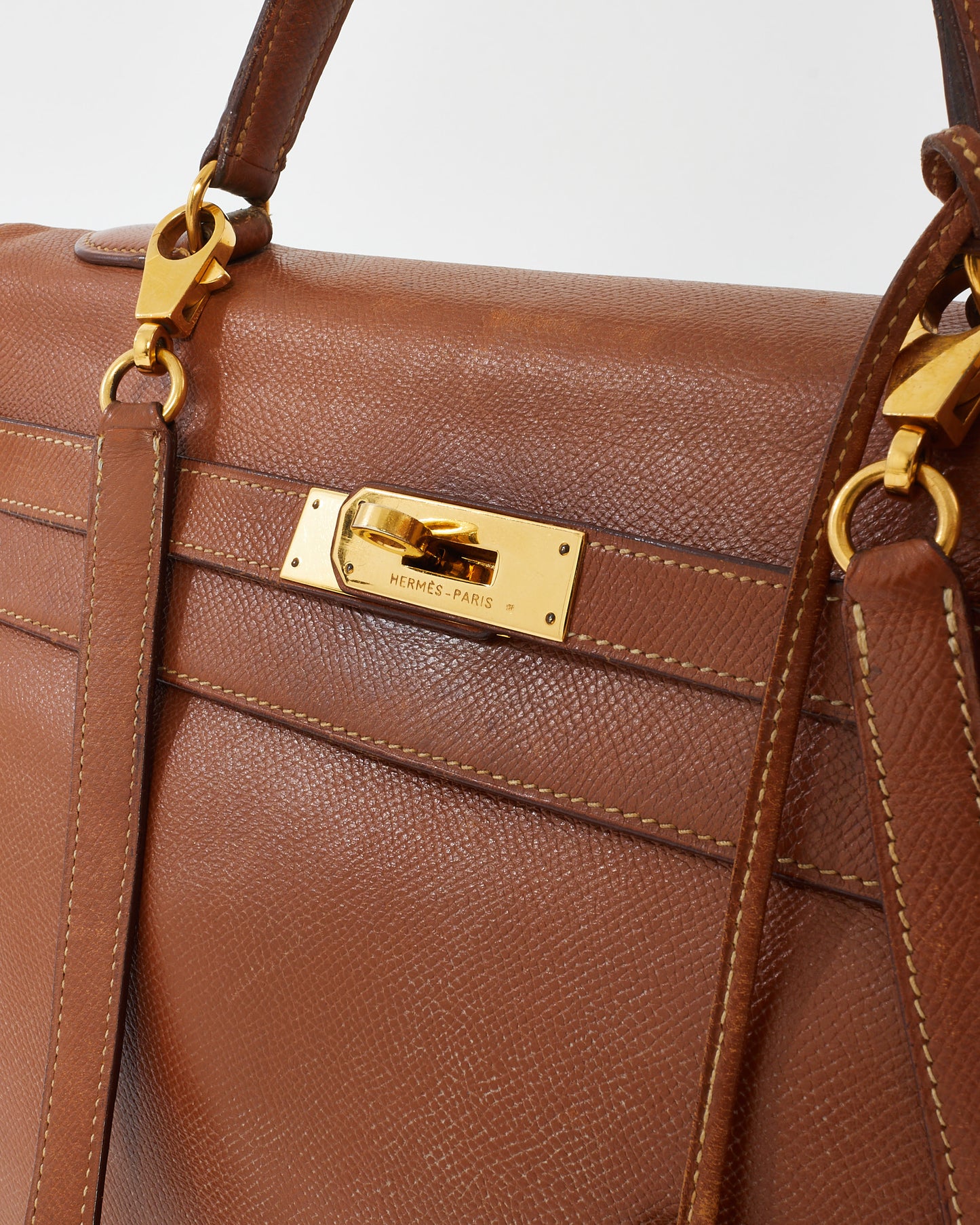 Hermès Vintage Gold Epsom Leather Kelly 32 GHW